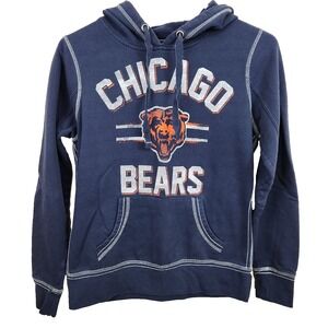Chicago Bears Womens Small Orange Navy Blue Hoodie NFL Team‎ Apparel SZ XS/S